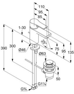 Смеситель для раковины Kludi Zenta SL Cool-Start хром 482630565